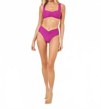 L*Space Bardot Classic Bikini Bottom In Berry