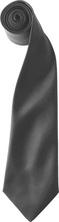 Premier Kleuren Heren Satin Clip Tie (Pakket van 2) (Donkergrijs)