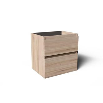 Saniclass Vita Badkamermeubelset - 60x60x46cm -2 lades - greeploos - 1 wasbak - 1 kraangat - overloop - keramiek - licht eiken