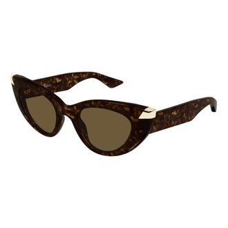 Alexander McQueen Alexander McQueen, Sunglasses, female, Brown, Size: 50 MM Am0442S Sunglasses Black