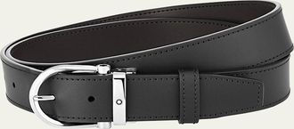 Montblanc Mens Leather Buckle Belt