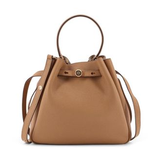 Tory Burch Leather Crossbody Bag with Magnetic Closure - female - Tory Burch - Bucket Bags - Beige - ONE SIZE - Bags