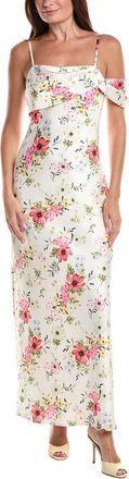 Avec Les Filles Asymmetrical Bias Maxi Dress