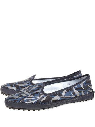 Tod's Gommino sneakers met bloemenprint - Zwart