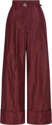 Fendi Pantaloni con fibbia FF - Rosso