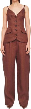 Ronny Kobo Teresa Linen Pants In Basalt