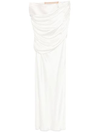 Giuseppe Di Morabito draped silk maxi skirt - White