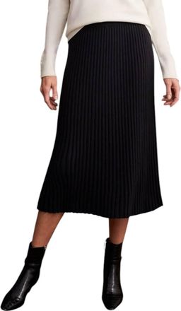 Tribal Rib Knit Midi Skirt In Black