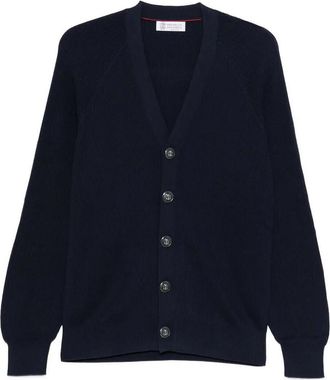 Brunello Cucinelli English Rib Knit Cardigan