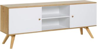 Calicosy Aparador bajo 2 puertas con estante central L179,5 cm - Blanco