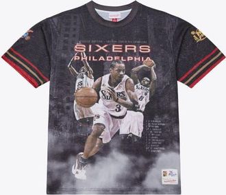 Mitchell & Ness Mens Mitchell & Ness Black Philadelphia 76ers Hardwood Classics Originals Collection 2000-2001 Team Roster T-Shirt at Nordstrom, Size Medium