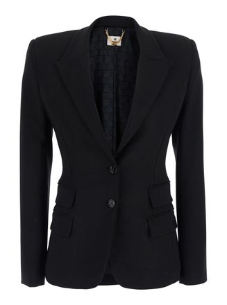 Elisabetta Franchi Technical Crepe Blazer - Black