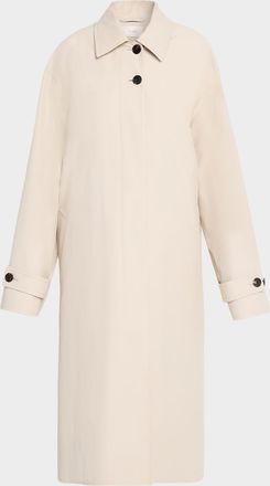 The Row Lolana Single-Breasted Long Trench Coat