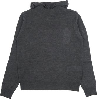 P.A.R.O.S.H. Linfa Gebreide Hoodie - Dames - Ronde hals truien - Grijs - M - Wol - Truien & Vesten