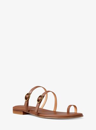 Michael Kors Kya Leather Flat Sandal