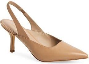Stuart Weitzman Zuri Slingback Leather Pump in Golden Beige at Nordstrom Rack, Size 10.5