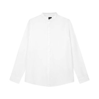 A|X Armani Exchange Casual Shirts, male, White, Size: 2XL Regular Fit Linen Shirt