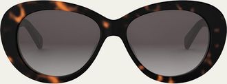 Celine Triomphe Logo Oval Acetate Sunglasses