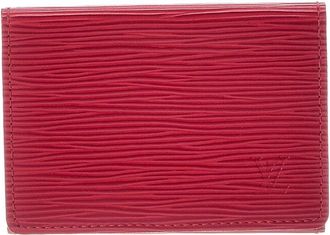 Louis Vuitton Red Leather Card Case Card Cover (Authentic Pre-Loved)