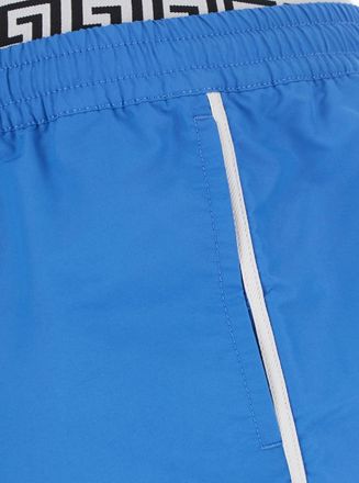 Versace Mens Swim Shorts Light Blue Tech Fabric Polyester Beachwear Sea Clothing