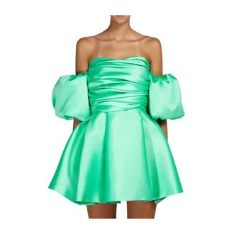 Doris S Elegante Turquoise Korte Jurk - Dames - Feestkleedjes - Groen - S - Kleedjes