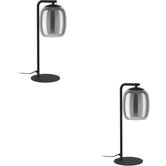 Loops 2 PACK Stylish Modern Black LED Table Lamp Indoor Home Decor