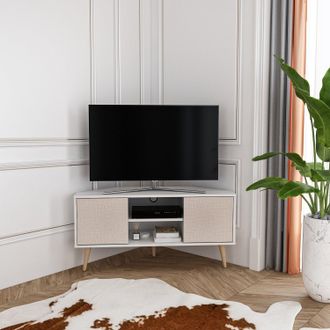 Decorotika Lesson 120 cm Corner TV Unit for TVs up to 51 in Light Beige
