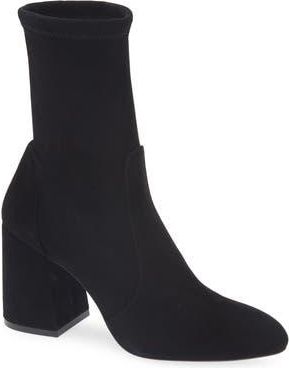 Stuart Weitzman Essentialist Stretch Bootie in Black Suede at Nordstrom Rack, Size 10