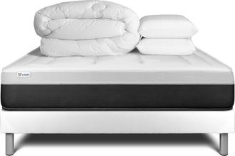 VITALIT Pack Colch&oacute;n Blanco Muelles Y Viscoel&aacute;stica 200 X 200