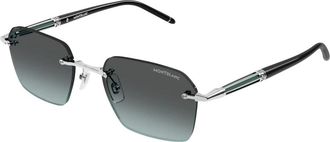 Montblanc Mb 0526S Zonnebril - Heren - Zonnebrillen - Grijs - 54 MM - Nylon - Accessoires