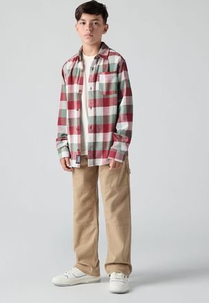 Levi's Camicia di flanella a quadri Buffalo per adolescenti - Uomo - 10A - Rosso / Red Pear