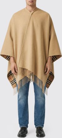 Burberry Cape in Pure Wool with Vintage Check Pattern and Asymmetrical Fringed Hem