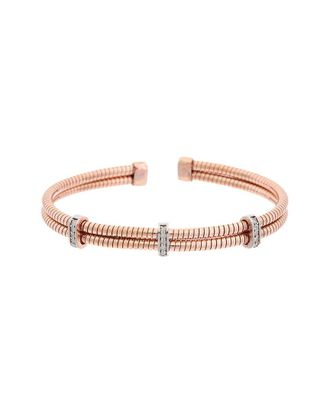 Meshmerise 18K Over Silver 0.15 Ct. Tw. Diamond Bangle Bracelet