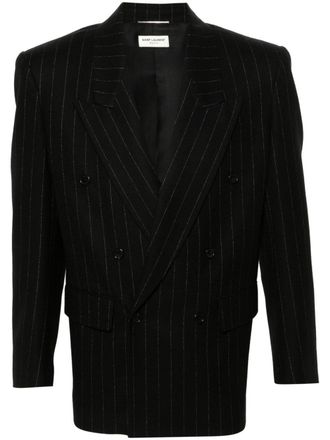 Saint Laurent double-breasted wool blazer - Black