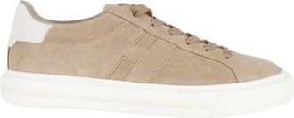 Hogan H691 Lace-Up Sneakers - Heren - Sneakers - Beige - 44 EU - Leer - Schoenen