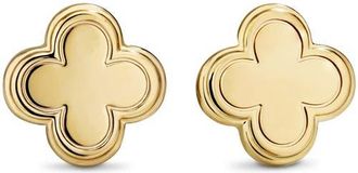 Devata Clover Stud Earrings in Gold Plated Sterling Silver in Yellow Gold at Nordstrom