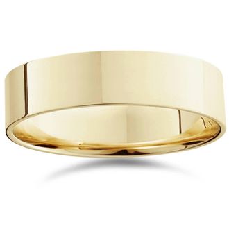 Pompeii3 Mens 14K Yellow Gold Comfort Fit Plain Wedding Band Size Selectable