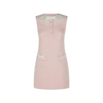 Self Portrait Short Dresses, female, Pink, Size: XS Boucl&eacute; Mini Dress