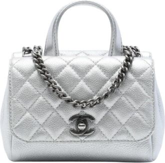 Chanel Pre-owned Coco Handle Mini Bag - Dames - Vintage Mini Tas - Wit - ONE Size - Leer - Vintage