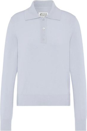Maison Margiela Tops, Dames, Grijs, L, Wol, Polo Knit Top