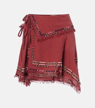 Isabel Marant Feriel embroidered silk wrap miniskirt
