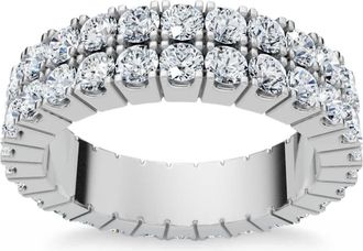 Pompeii3 2ct Double Row Diamond Eternity Ring 14K White Gold Size Selectable