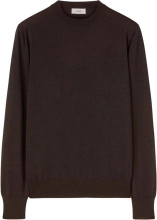 Agnona Truien Bruin - Heren - Ronde hals truien - Bruin - M - Wol - Truien & Vesten