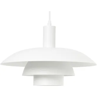 Beliani Beliani - Metal Tiered Pendant Lamp Vintage Mid Century Style White Hilba