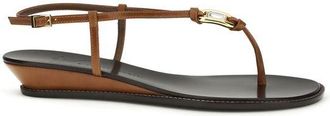 Giuseppe Zanotti Brown Calf Leather Bos Taurus Wedge Womens Sandals