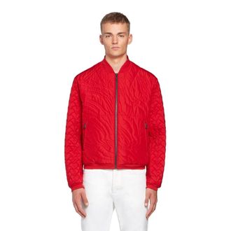 Roberto Cavalli Mens Ruby Animalier Quilted Bomber Jacket, Brand Size 50 (US Size 40)