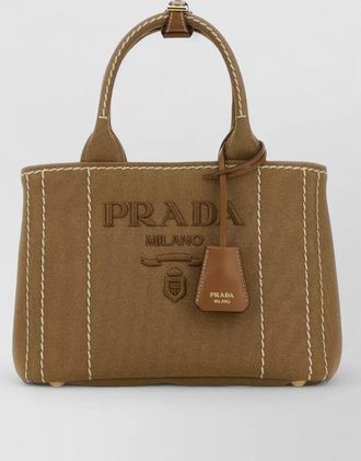 Prada na canvas shoulder bag