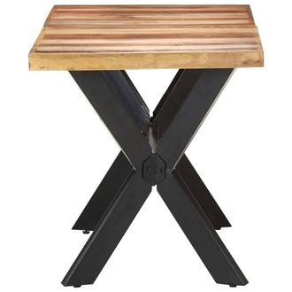 Berkfield Home Sturdy Dining Table 140x70x75 cm Solid Wood with Honey Finish in Brown | Size: 140 x 70 x 75 cm