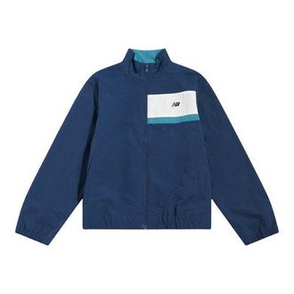 New Balance Ragazzi Premium Paneled Track Jacket in Blu, Nylon, Taglia 10-11 anni