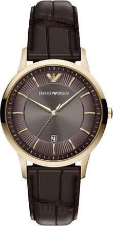 Emporio Armani Archetipo Leather Strap Watch, 39mm in Brown at Nordstrom